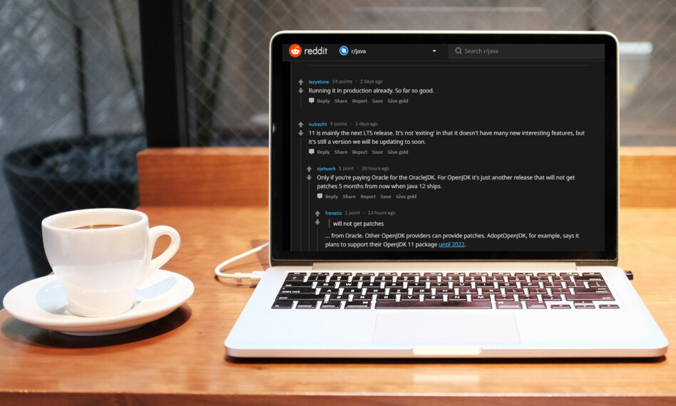 Så langt så bra, forteller en bruker på Reddit når vi spør om de bruker Java 11. 📸-montasje: Alex Knight / Unsplash / Jørgen Jacobsen