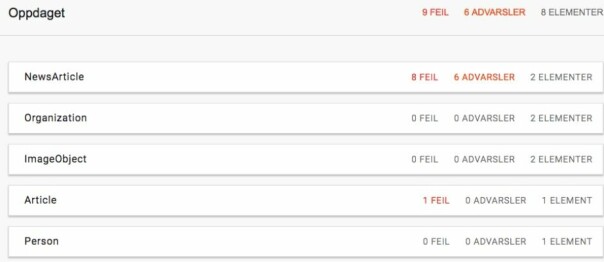Bruk schema og strukturert informasjon på nettsider