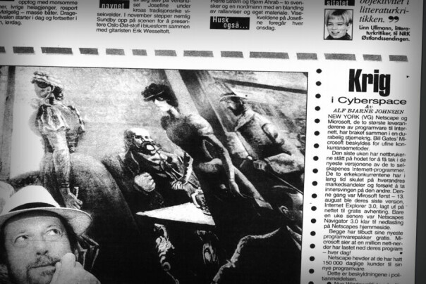 Denne notisen i VG er det første sporet av nettleser-krigen vi finner i norske papiraviser. 📸: VG/Retriever