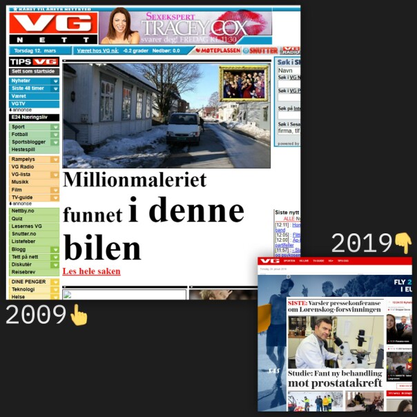 Norske nettsider for 10 år siden