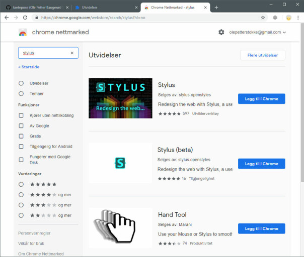 Slik får du mørk GitHub i Chrome