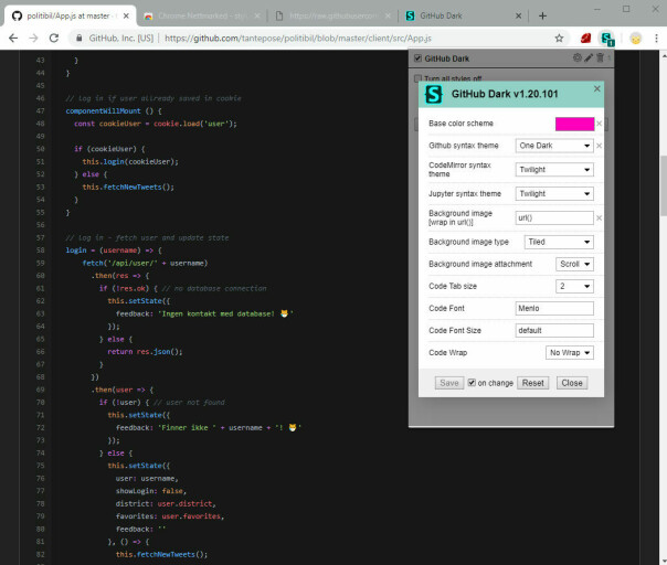 Slik får du mørk GitHub i Chrome