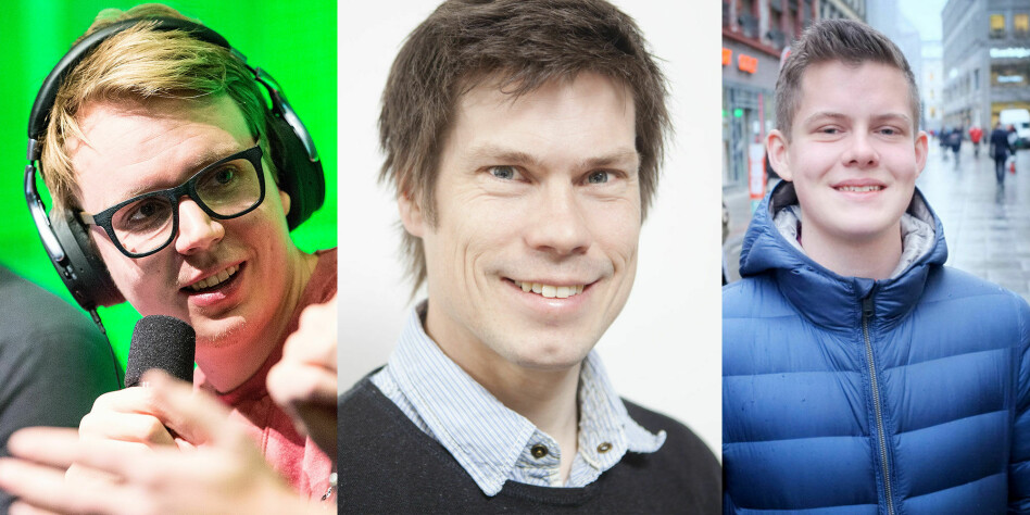Utviklerne Mikael Brevik og Kristian Selnæs tror ikke frontendutviklere trenger å kunne alt om CSS og HTML. Maximilian Øystå Lloyd påpeker at JavaScript er mer gøy enn CSS og HTML fordi det er større utfordringer. 📸: Wil Lee-Wright, Kristian Selnæs, Ole Petter Baugerød Stokke