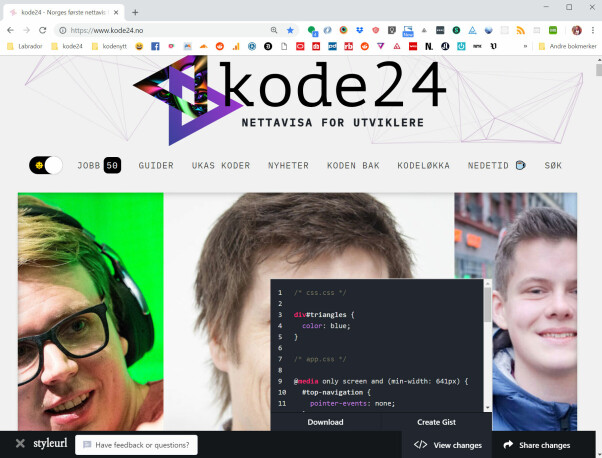 Med utvidelsen StyleURL til Chrome får du enda bedre oversikt over CSS-endringene du har gjort i nettleseren. 📸: Jørgen Jacobsen