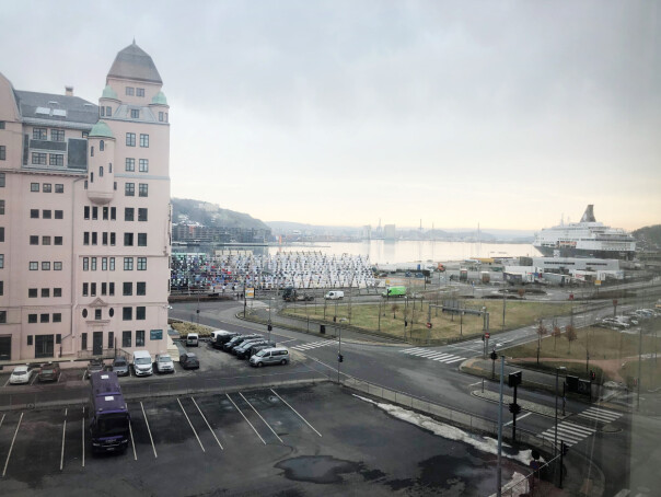 Anne Marte Hjemås har utsikt utover Oslofjorden fra kontorene i Difi. 📸: Privat