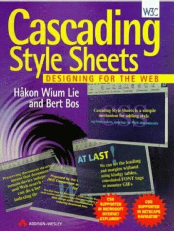 Boka til Håkon Wium Lie og Bert Bos fra 1997, 'Cascading Style Sheets - Designing for the Web', forutså at CSS snart ville bli brukt av grafiske designere.