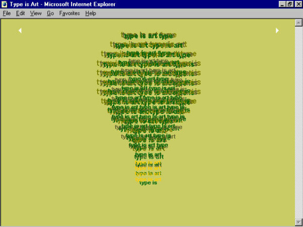Her er ett av kunstverkene Simon Daniels i Microsoft lagde med det da ganske nye CSS-språket, i 1996. 📸: Simon Daniels / Håkon Wium Lie