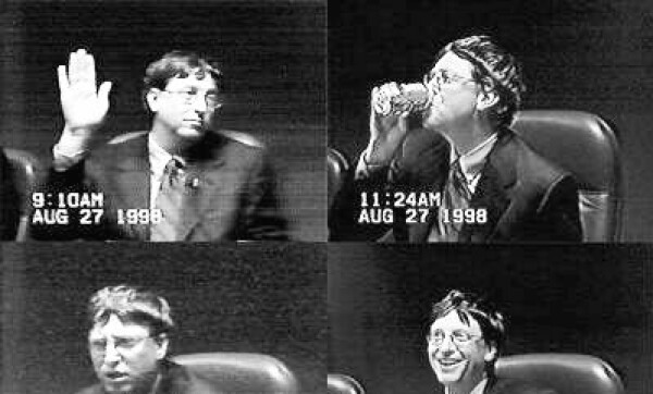 Bill Gates fra rettsaken mot den amerikanske stat i 1998. 📸: Public Domain / Wikipedia