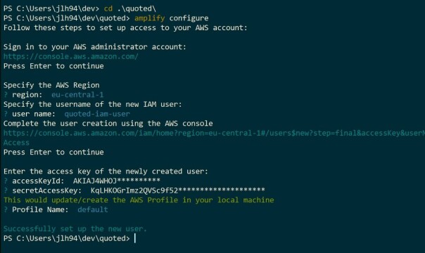 This is the only time you’ll have to spend in the AWS browser console, unless you want to!