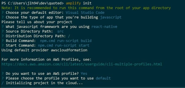 amplify init process