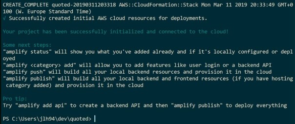 The actions you can perform with the Amplify CLI