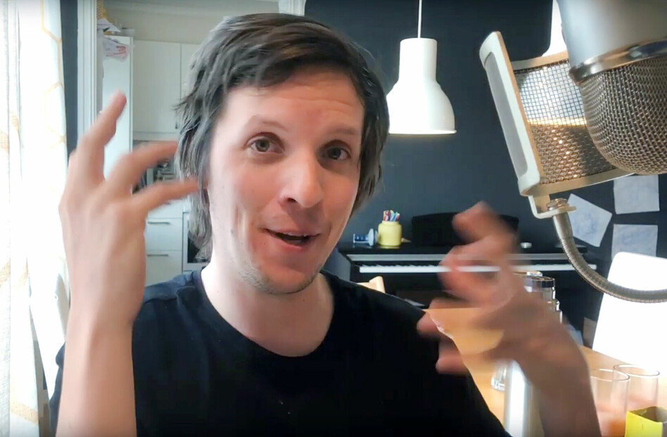 Christian Alfoni jobber med store open source-prosjekter, og produserer videoer ukentlig - som denne hvor bildet er hentet fra. 📸: Privat