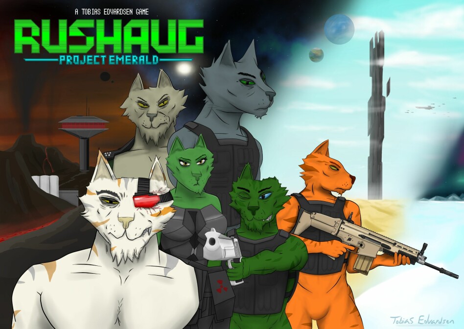 Rushaug - Project Emerald er prosjektet til Tobias Edvardsen. Spillet er foreløpig ikke ute, men etter mange års arbeid håper han endelig å få det ut på Steam senere i år.