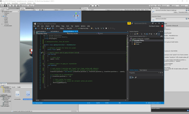 Visual Studio Community følger med Unity, men du kan også bruke andre editorer. 📸: Ole Petter Baugerød Stokke