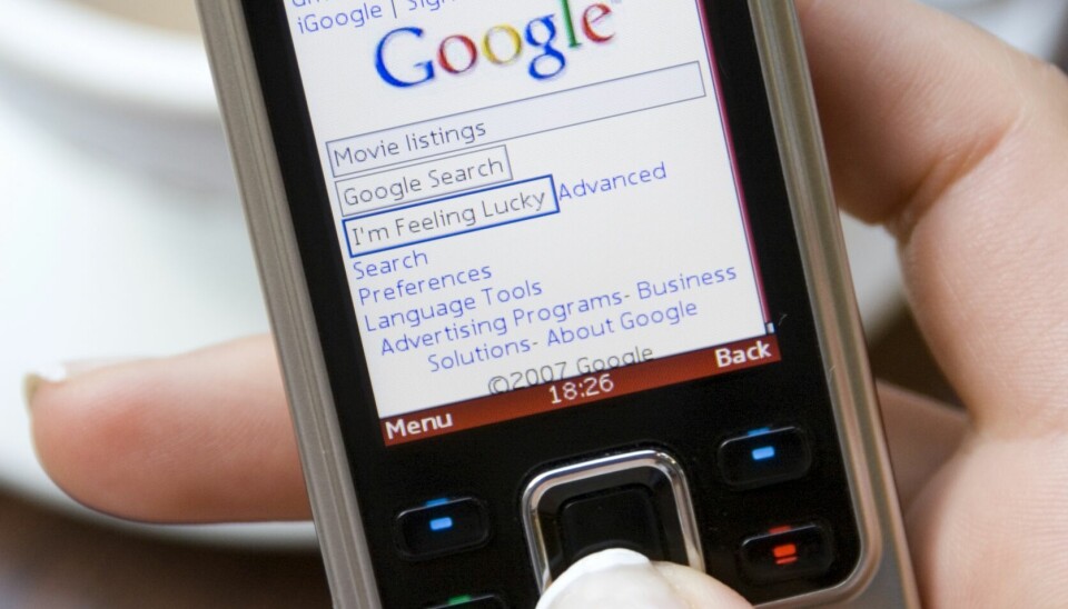 Til og med Google dukket opp på WAP. 📸: Alex Segre/REX / Scanpix