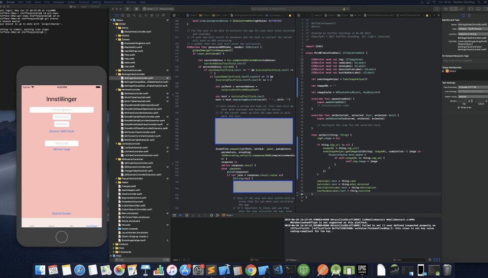 Utviklingen av iPhone-appen skjer på en iMac. 📸: Privat
