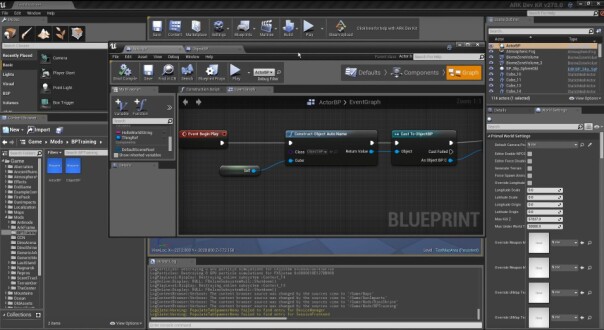 Her ser du et eksempel på jobbing med blueprints i ARK Dev Kit, som stort sett er Unreal-editoren. 📸: Youtube / ZenRowe