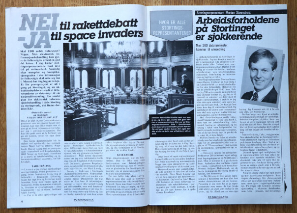 Det kom ikke datamaskiner inn på Stortinget før i 1984. Det syntes mange var på høy tid. 📸: Ole Petter Baugerød Stokke / Mikrodata PC