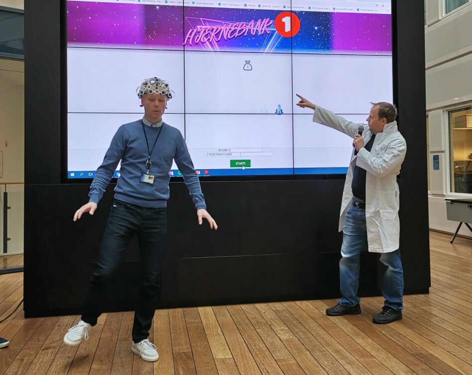 Utvikling kan være så mangt! Her presenteres Hjernebank på én av fagdagene til Sparebank 1. 📸: Privat