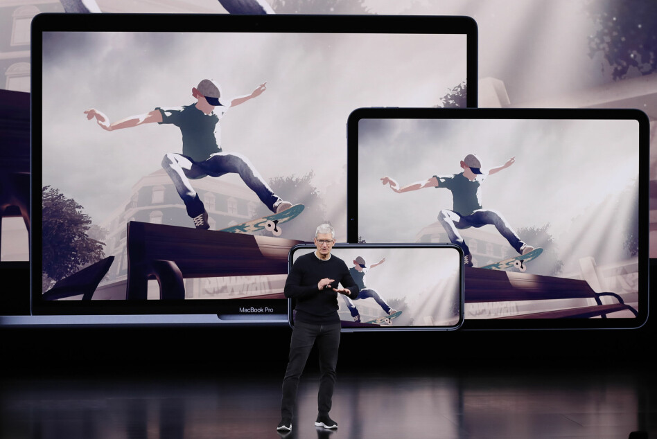 Norske Skate City fra Agens har hele tida vært ett av salgsargumentene for Apple Arcade-tjenesten. Her fra da Tim Cook først fortalte om spilltjenesten i september. 📸: Stephen Lam / Reuters / NTB Scanpix