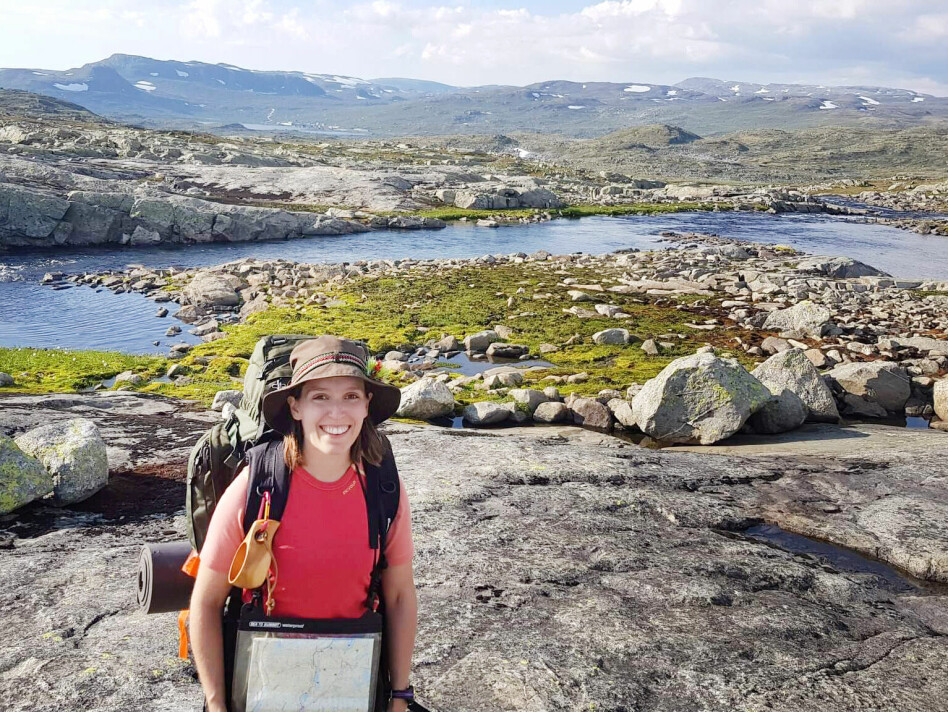 'Her er jeg i mitt rette element - på tur på Hardangervidda' forteller Bekk-utvikler Tia Firing. 📸: Privat