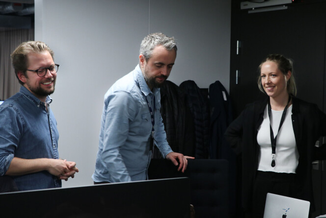 Leder Anton Nytorp, utviklingssjef Adam Bell-Hanssen og prosjektleder for analyse Birgitte Refsland Larsen. 📸: Jørgen Jacobsen