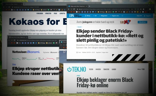 Praktisk talt alle norske nettaviser meldte om køen til Elkjøp under årets black friday. 📸: Ole Petter Baugerød Stokke