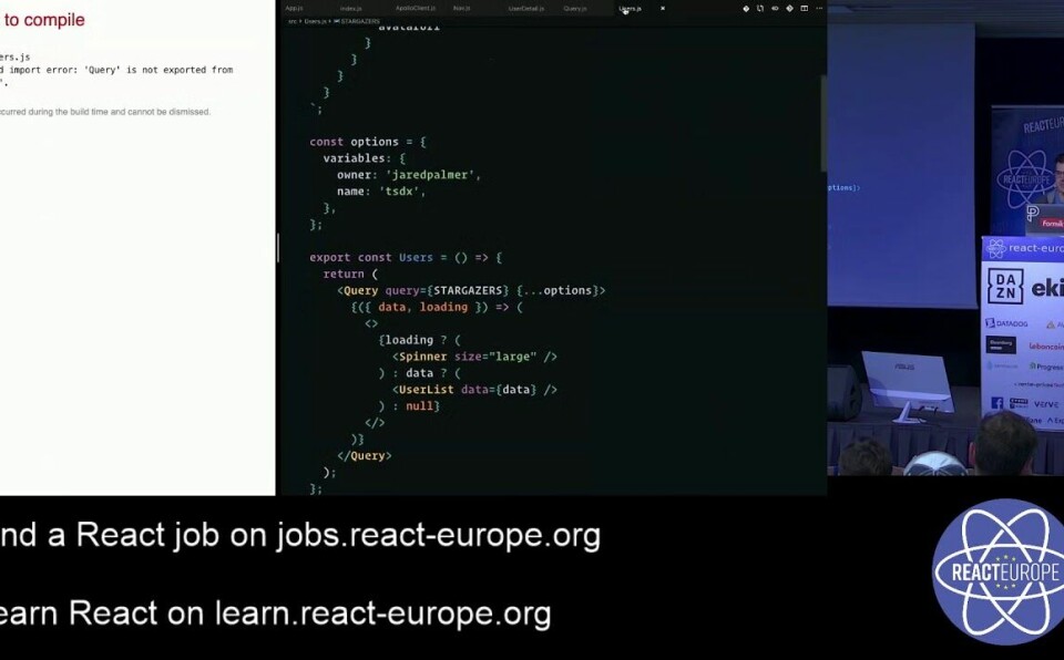The State of React - Jared Palmer (@jaredpalmer) at @ReactEurope 2019
