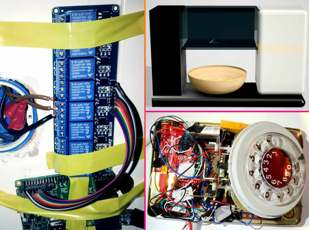 Hjemmestyring, nuddelmaskin og telefon-hack; noen av prosjektene noen av medlemmene på vinnerlaget har programmert, med blant annet Arduino-kontrollere. 📸: Privat