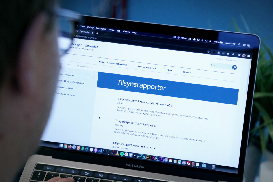 Når Tilsynet for universell utforming av IKT kontrollerer nettsider publiserer de rapporter som ligger offentlig tilgjengelig. 📸: Ole Petter Baugerød Stokke