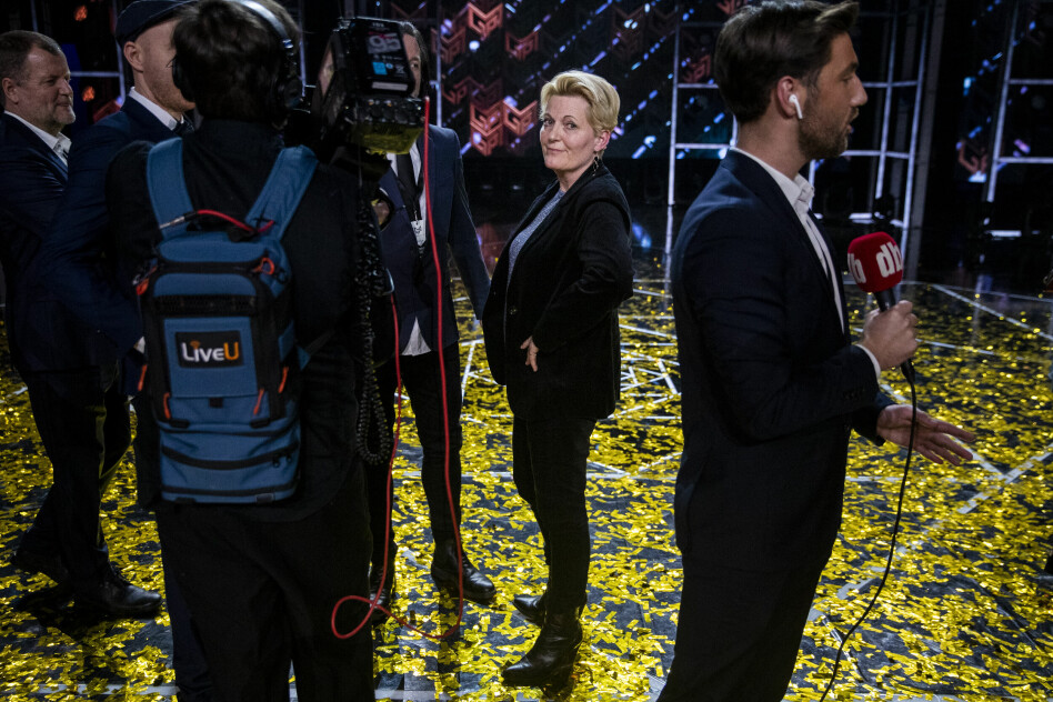 Konstituert kringastingssjef Vibeke Fürst Haugen måtte svare for det tekniske kaoset under stemmegivningen under finalen i MGP i Trondheim Spektrum. 📸: Tore Meek / NTB scanpix
