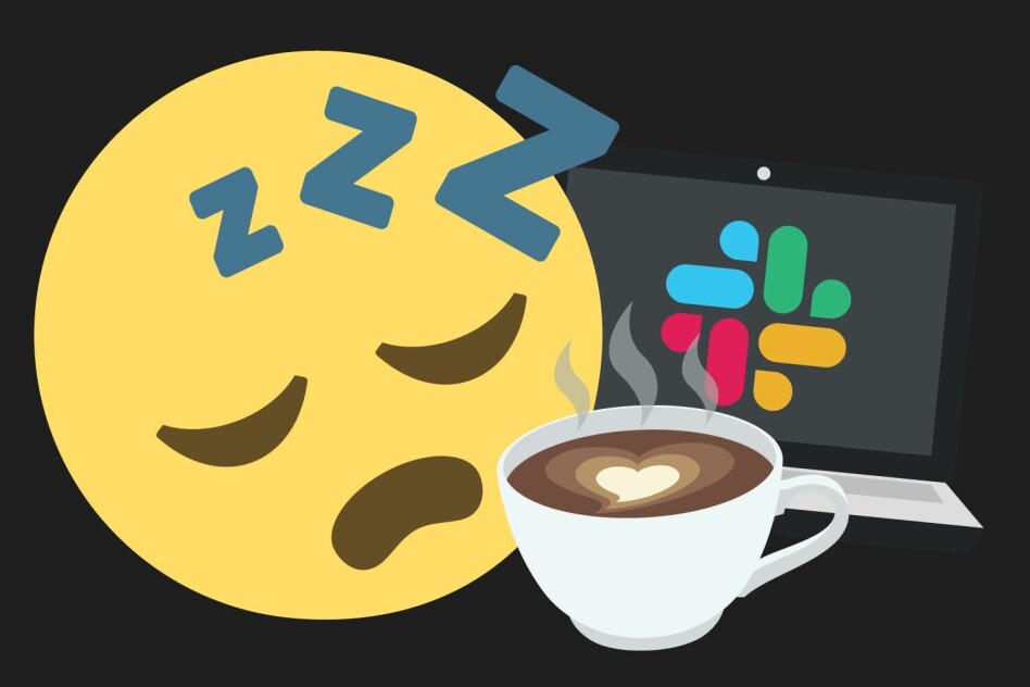 Trøtte, norske utviklere starter gjerne dagen med kaffe. Og litt mer kaffe. Så kanskje litt Slack. 📸: Ole Petter Baugerød Stokke