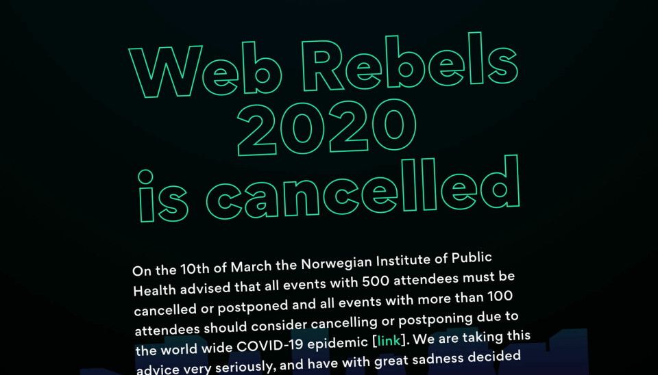 Den kjente norske utviklerkonferansen Web Rebels velger å avlyse sitt 2020-arrangement. 📸: webrebels.no / Jørgen Jacobsen