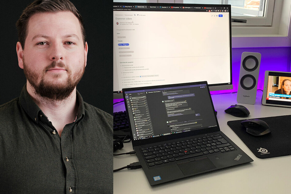 Stian Walgermo er UX-leder i Sticos i Trondheim. Akkurat nå jobber han på hjemmekontor. 📸: Privat