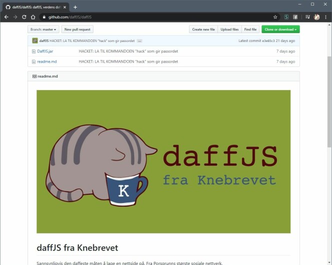 daffJS er bare tull og tøys, men vi lagde en Java-applikasjon som faktisk lagde en nettside.