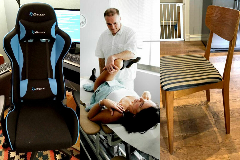 Norske utviklere sitter på alt fra gaming- til kjøkkenstoler på hjemmekontorene sine. Naprapat Andre Bolstad advarer mot konsekvensene av feil sittestilling, men stolen er bare én del av likninga. 📸: Privat / Oslo Ryggklinikk