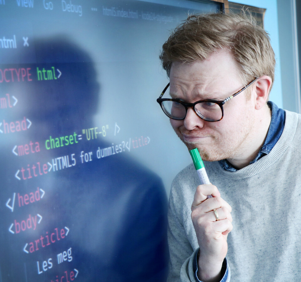 Jørgen sliter fortsatt med å forstå HTML5-taggene article og section. 📸: Ole Petter Baugerød Stokke