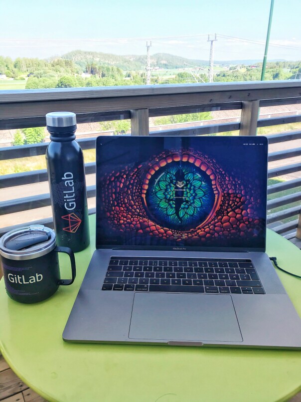 - Vi øvde på sosial distanse lenge før det ble 'mainstream', forteller Ukas Koder Denys Mishunov i GitLab. 📸: Privat