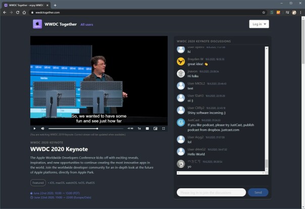 På WWDCtogether.com kan du se på presentasjonene sammen med andre, selv om dere ikke samles fysisk.