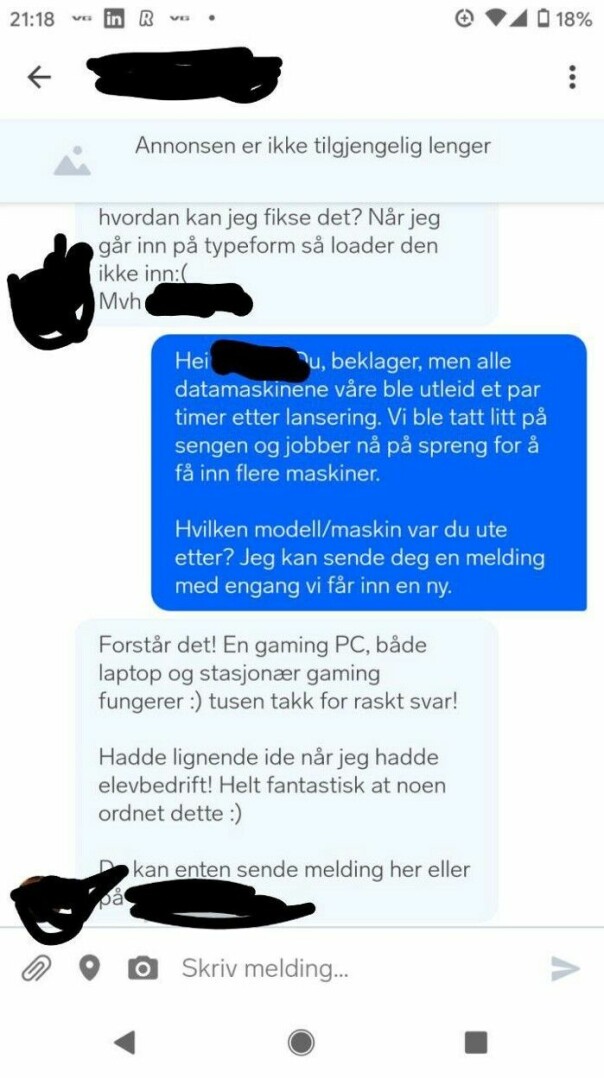 Alt av personlig informasjon anskaffet i tilknytning til eksperimentet er selvfølgelig slettet.