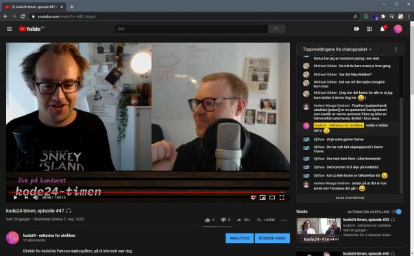 kode24-timen har blitt tatt opp foran direktesendt videokamera for våre Patreon-støttespillere. Det har vært supergøy, og nå håper vi enda flere blir med, når vi åpner opp for alle.