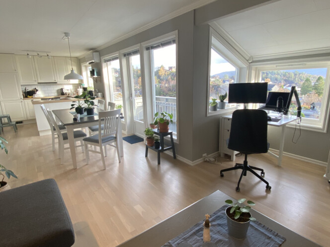 Akkurat nå underviser doktogradsstipendiat Knut Anders Stokke studenter hjemmefra. 📸: Privat