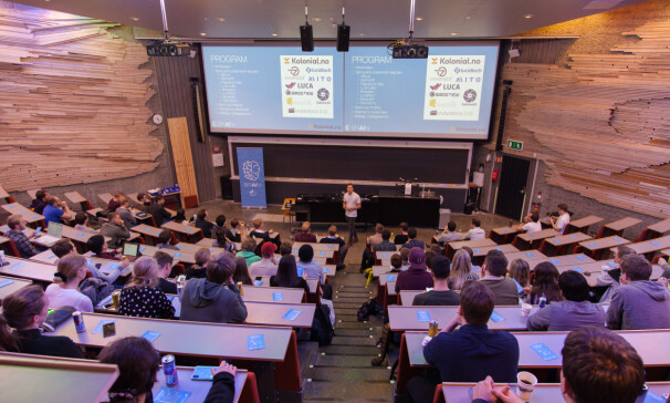 Unge har interesse for AI. Her fra BRAIN-arrangementet Startup.ai i 2019. 📸: Privat