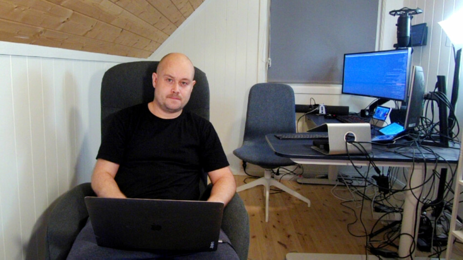 - Bilde tatt med Neat Bar videokonferanse-produktet vi jobber med, forteller Stian Stryni, i nettopp Neat. 📸: Privat