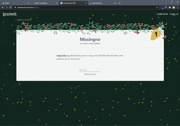 Julekalenderen til Knowit.