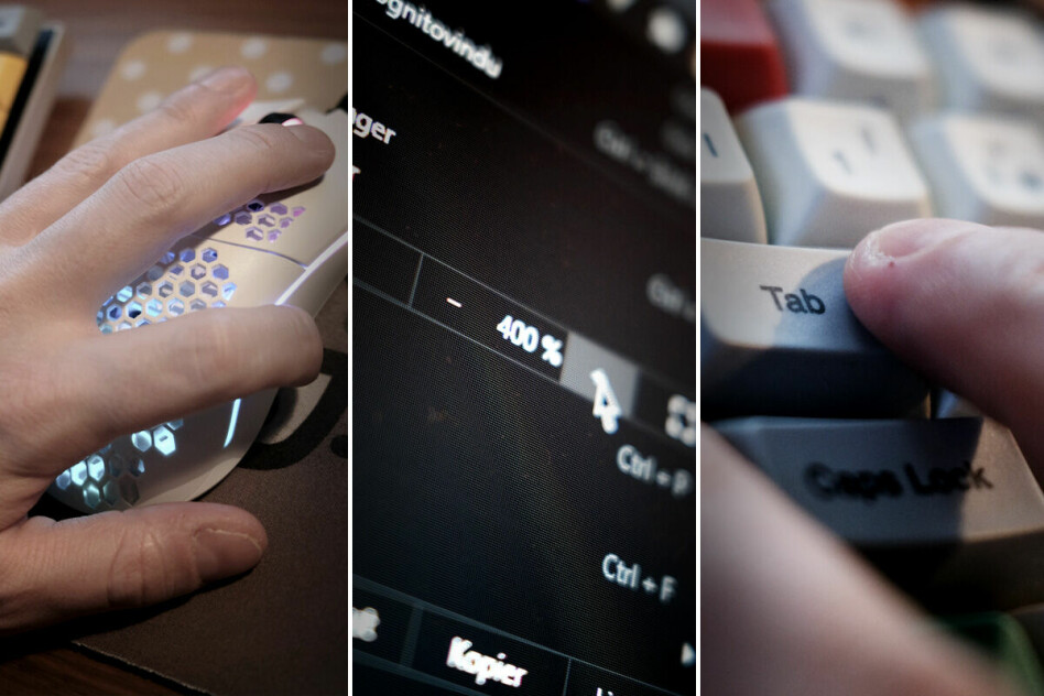 Motsatt hånd på musa, nettleseren zooma inn, bare bruke tastaturet - å teste universell utforming trenger ikke være vanskeligere enn det. 📸: Ole Petter Baugerød Stokke