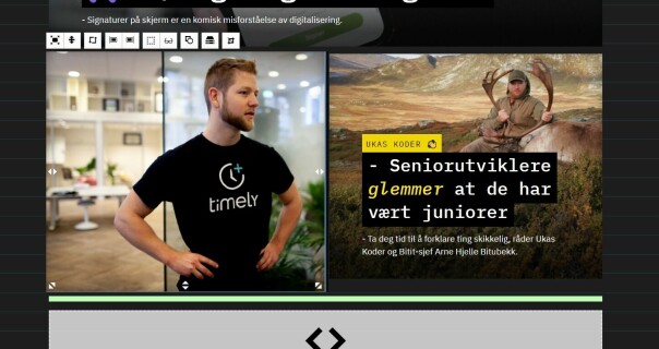 Tidligere brukte vi, slik som alle andre redaksjoner i Norge, altfor lang tid på å piksel-perfekt redigering av forsiden. 📸: Jørgen Jacobsen