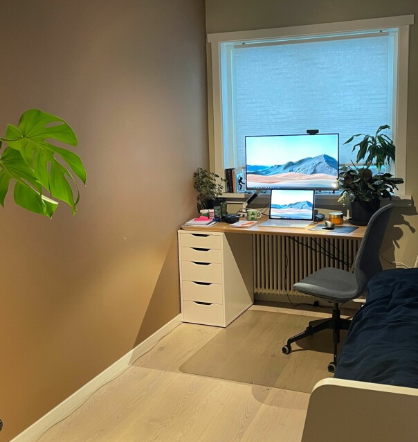 Ragnhild Aaraas Håndes hjemmekontor. 📸: Privat