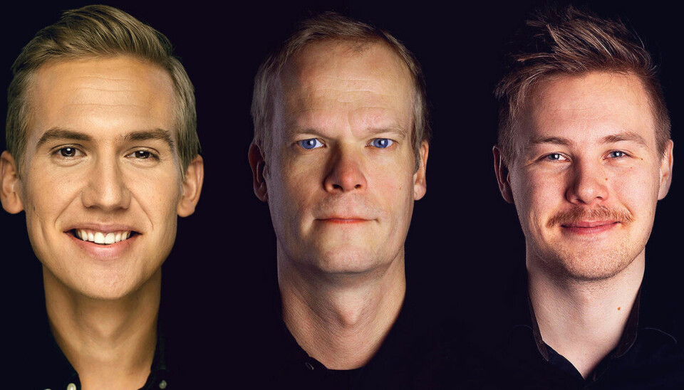 Robert Bue, Kalle Pohjapelto og Trym Søvik Lyssand i Good Morning Naug forklarer deg hvordan du kan gjenskape 3d-effekten som blant annet Facebook bruker. 📸: Privat
