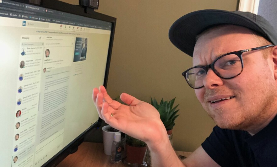 Jørgen forteller at han får mange rare tilbud på LinkedIn. 📸: Jørgen Jacobsen
